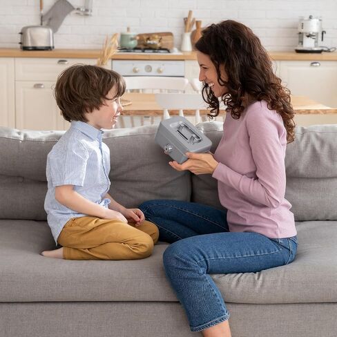 صندوق نقدي مع قفل ودرج أموال أموال معدنية لصندوق قفل نقدي مقابل المال 9.84 "× 7.87" × 3.54 "وردي in Kuwait