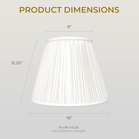 Royal Designs Deep Empire Gather Plate Lamp Basic Shade ، Beige ، 9 × 16 × 12.25 in Kuwait