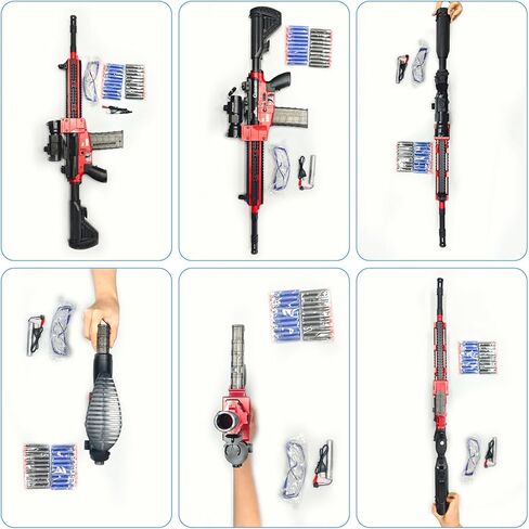 Automatic Toy Foam Blaster with Scope, Electric Toy Gun Dart Blaster with 120 Foam Darts for Nerf Guns, Goggles, Air Pocket Technology Outdoor Shooting Game Kids Toys for 8-12 Year Old Boys Girls in Kuwait