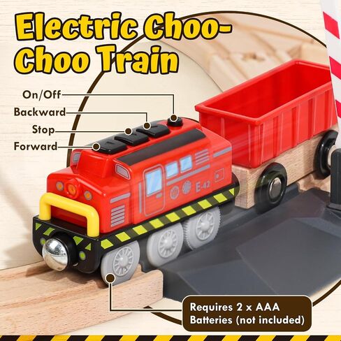 Lehoo Castle Wooden Train Set for Toddlers 2-4, Wooden Train Track, Farm Animals Toys for Ages 3-5, 3 Year Old Boy Gift, Toys for 4 Year Old Boys in Saudi Arabia