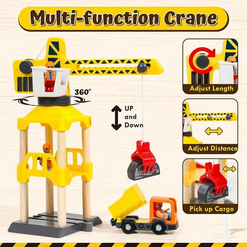 Lehoo Castle Wooden Train Set for Toddlers 2-4, Wooden Train Track, Farm Animals Toys for Ages 3-5, 3 Year Old Boy Gift, Toys for 4 Year Old Boys in Saudi Arabia