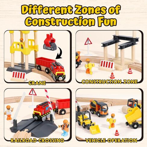 Lehoo Castle Wooden Train Set for Toddlers 2-4, Wooden Train Track, Farm Animals Toys for Ages 3-5, 3 Year Old Boy Gift, Toys for 4 Year Old Boys in Saudi Arabia