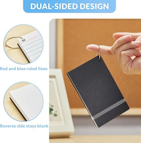 Heavy Weight Colored Ruled Index Cards 3x5, 200 Count Flash Cards with Rings and Cover, Lined Note Cards for Home, Office in Saudi Arabia