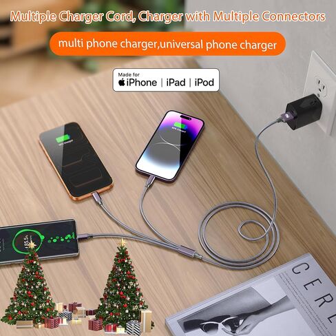 شاحن iPhone 10ft كابل Lightning 4 عبوات من النايلون المعتمد من Apple MFi سلك شحن سريع USB مضفر لهاتف iPhone 14 13 12 11 Pro MAX Xs XR X 8 7 6S 6 Plus SE 5s 5C in Saudi Arabia