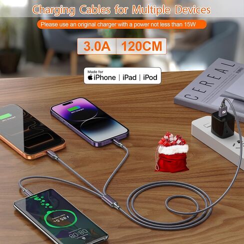 شاحن iPhone 10ft كابل Lightning 4 عبوات من النايلون المعتمد من Apple MFi سلك شحن سريع USB مضفر لهاتف iPhone 14 13 12 11 Pro MAX Xs XR X 8 7 6S 6 Plus SE 5s 5C in Saudi Arabia