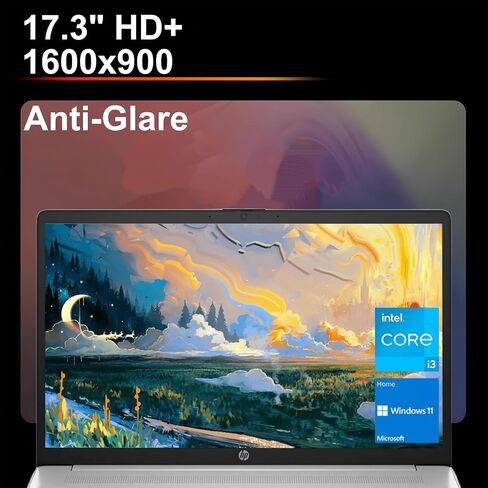 HP 17.3" FHD(1920 x 1080) Business Laptop, Intel 6-Core i3-1215U(> i5-1135G7), 16GB RAM, 1TB NVMe SSD, Numeric Keypad, Webcam, Wi-Fi, HDMI, Type-A&C, Windows 11 Pro, Silver, w/BWE Accessories in Saudi Arabia