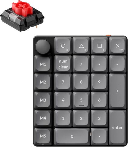 Keychron K0 Max QMK اللاسلكي رقم مخصص منخفض RGB Backlit (Hot-Swappable) مفتاح المفتاح الأحمر ، 2.4 GHz و Bluetooth 5.3 اتصال ، 1000Hz معدل الاقتراع-عقبة in Saudi Arabia