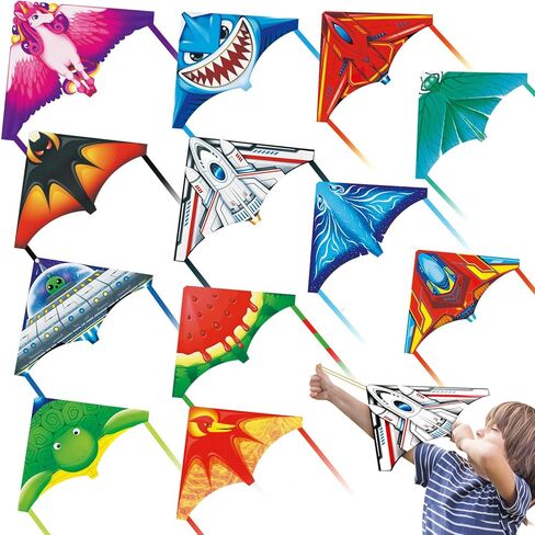 6 Pcs Mini Kites for Kids Ages 3-5 4-8 8-12, Finger Launcher Kite Easy to Fly Yard Beach Outdoor Toys, Kids Kites Bulk Glider Kite for Boys Girls Birthday Party Favors Gift in Kuwait
