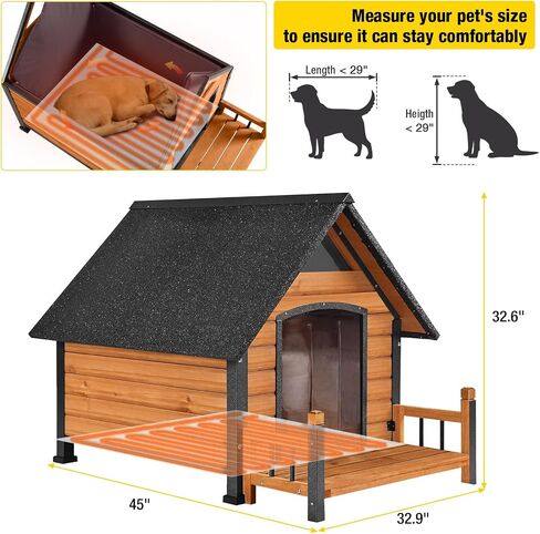 Dog House Outdoor, Insulated Dog Kennel Outside for Large Breed, 50.87" L Weatherproof Large Dog Shelter with Anti-Chewing Iron Frame (Brown, 50.87" D x 37.44" W x 37.2" H) in Saudi Arabia