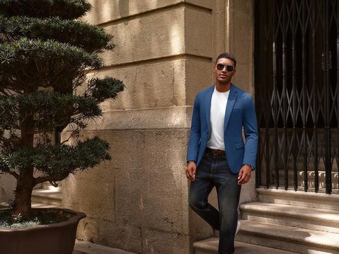 PJ PAUL JONES Men's Casual Knit Sport Coats One Button Solid Blazer Notch Lapel Suit Jacket with Pockets in Saudi Arabia