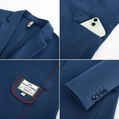 PJ PAUL JONES Men's Casual Knit Sport Coats One Button Solid Blazer Notch Lapel Suit Jacket with Pockets in Saudi Arabia