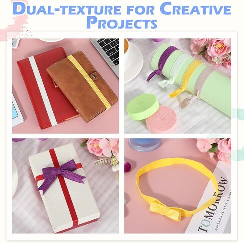 144 Yards Fold Over Elastic 5/8'' FOE Elastic Band for Sewing Colored Webbing Tape Stretch Ribbon for Hair Ties Headbands Craft, 36 Colors in Kuwait