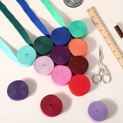 144 Yards Fold Over Elastic 5/8'' FOE Elastic Band for Sewing Colored Webbing Tape Stretch Ribbon for Hair Ties Headbands Craft, 36 Colors in Kuwait