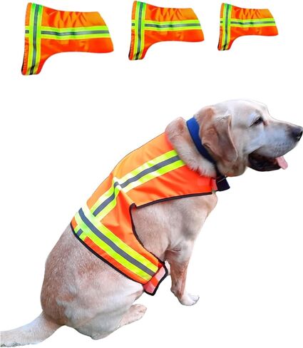Reflective Dog Vest – Fluorescent Orange | High-Visibility, Water-Resistant Safety Jacket with Adjustable Fit for Day & Night Walks, Hiking, Hunting, and Outdoor Use (Large) in Saudi Arabia