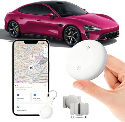 Car GPS Tracker for Vehicles Worldwide GPS Tracker for Vehicles Work with Find My (iOS Only), Car Vehicle Tracking Anti-Lost Locator with App for Cars, Wallet, Pets, Luggage (Black) in Kuwait