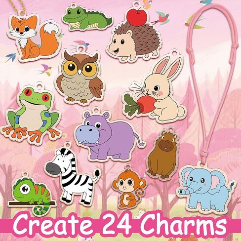 Shrink Fun 75PCS Shrinky Dinks Craft Kits for Kids, Includes 24 Pre Cut Sea Animals Charms, 24 Learning Cards and More, Keychain&Necklace Making Set for Boys and Girls, Craft Activity for Party Age 6+ in Kuwait