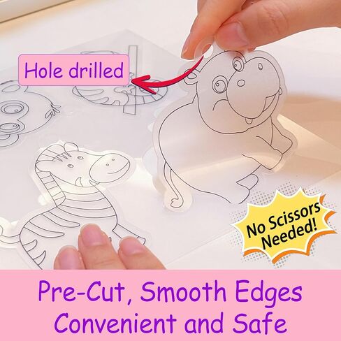 Shrink Fun 75PCS Shrinky Dinks Craft Kits for Kids, Includes 24 Pre Cut Sea Animals Charms, 24 Learning Cards and More, Keychain&Necklace Making Set for Boys and Girls, Craft Activity for Party Age 6+ in Kuwait