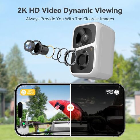 Rayki Solar Bird Leader مع كاميرا لمراقبة الطيور ، 2K HD مع التعرف على الذكاء الاصطناعي وتنبيهات التطبيق في الوقت الحقيقي ، Smart Birdfeeder House في الهواء الطلق ، IP65 مقاومة للماء ، هدايا مثالية لمحبي الطيور ، الأزرق in Kuwait