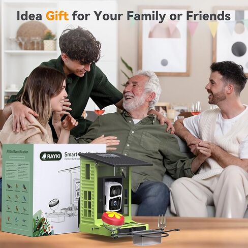 Rayki Solar Bird Leader مع كاميرا لمراقبة الطيور ، 2K HD مع التعرف على الذكاء الاصطناعي وتنبيهات التطبيق في الوقت الحقيقي ، Smart Birdfeeder House في الهواء الطلق ، IP65 مقاومة للماء ، هدايا مثالية لمحبي الطيور ، الأزرق in Kuwait