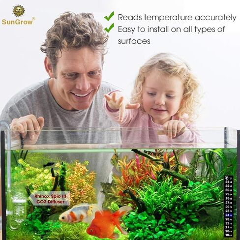 SunGrow Test Kit for Aquarium, Accurate Water Quality Monitoring, Essential Tool for Fish Keepers and Tank Maintenance, 1 Bottle with 100 Strips & 3-Piece Sticker Thermometer, 1 Set Per Pack in Saudi Arabia