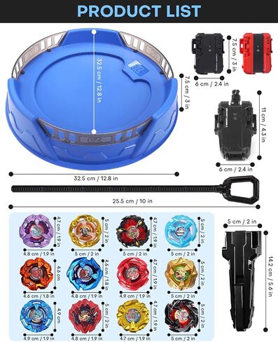 X Stadium Battle Set with X-Celeration Rail, 6 Right-Spin Tops, 2 Launchers and 1 Arena, Blade Battling Xtreme Game in Kuwait