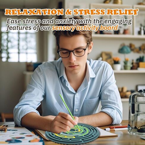 لوحة النشاط الحسي للأطفال 3 والكبار - ألعاب تململ السيليكون مع 12 سلاسل ADHD Autism Cofess in Kuwait