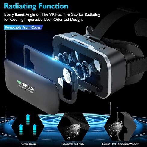 VR Headset with Controller for iPhone & Android – 3D Virtual Reality Glasses for 4.7″–6.5″ Phones, Adjustable Goggles for Movies, Games, Gift-Ready in Saudi Arabia