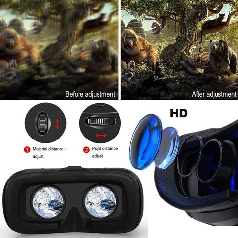 VR Headset with Controller for iPhone & Android – 3D Virtual Reality Glasses for 4.7″–6.5″ Phones, Adjustable Goggles for Movies, Games, Gift-Ready in Saudi Arabia