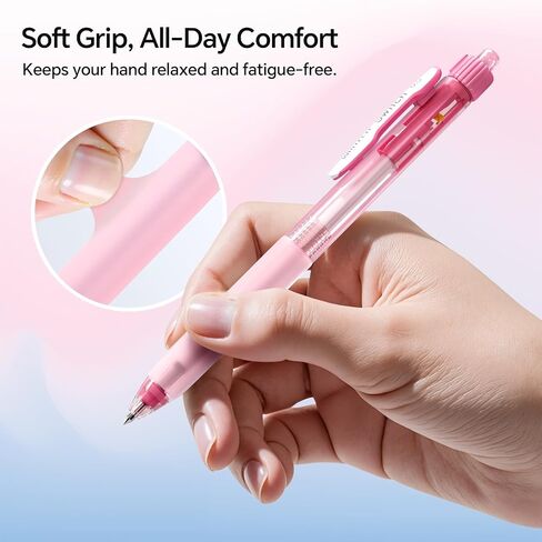 WRITECH Retractable Gel Ink Pens: 0.5mm Black-Ink Switch Between Silent and Clicky Soft Grip Fine Point Pen for Journaling Smooth Writing Quick-dry No Bleed 10ct in Saudi Arabia