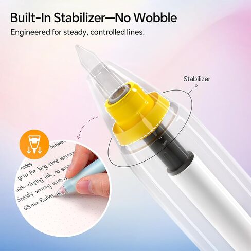 WRITECH Retractable Gel Ink Pens: 0.5mm Black-Ink Switch Between Silent and Clicky Soft Grip Fine Point Pen for Journaling Smooth Writing Quick-dry No Bleed 10ct in Saudi Arabia