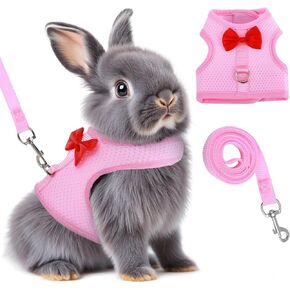 أرنب تسخير ومجموعة المقود ، سترة مقود أرنب شبكية ناعمة مع أبازيم السلامة ، معدات المشي الخفيفة للهروب للأرانب ، القطط ، القوارض ، خنازير غينيا ، رمادي م in Kuwait