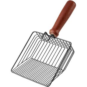 مغرفة القمامة القط مع حامل ، مغرفة القمامة للقطط المعدنية ، مجرفة عميقة من الفولاذ المقاوم للصدأ ، مغرفة سريعة للقطعة - فضية مع حامل رمادي in Kuwait