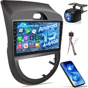 2+64G لسيارة KIA Soul 2010 2011 2012 2013 Android Car Stereo مع Carplay اللاسلكي وAndroid Auto - راديو بشاشة لمس عالية الدقة 9 بوصة مع EQ DSP، GPS، WiFi، FM/RDS + كاميرا الرؤية الخلفية AHD in Saudi Arabia