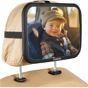 Baby Car Mirror Most Stable Backseat Mirror with Premium Matte Finish,Ultra High Definition PMMA Material, Secure and Shatterproof,Black in Kuwait