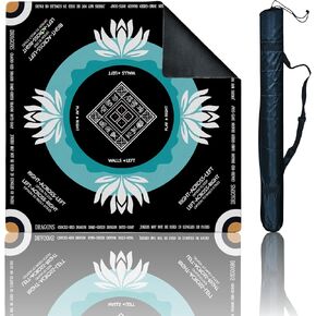 Mahjong Mat مع Tech Velvet ، قابلة للغسل الماكينة ، تقليل الضوضاء ، مضاد للانزلاق ، وملمس خالي من التجعد ، اللمسة الناعمة ، قاعدة اللعبة ، مع حقيبة حمل: 32.4 بوصة حصيرة للبوكر واللوحة والبلاط والدومينو (الأخضر) in Kuwait