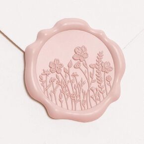 UNIQOOO Wax Seal Stickers - Baby‘s Breath Wedding Invitation Envelope Seal Stickers, Botanical 50 Pcs Self- Adhesive Antique Gold Stickers, Perfect for Invitation, Gift Wrapping, Crafts (Blush Pink) in Kuwait
