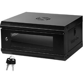 Server Rack Enclosure with Glass Door Black, Locks, & Removable Side Panels - Wall Mount IT Network Cabinet 19 Inch Rack 17.7 Inches Deep, Green, 4U in Saudi Arabia