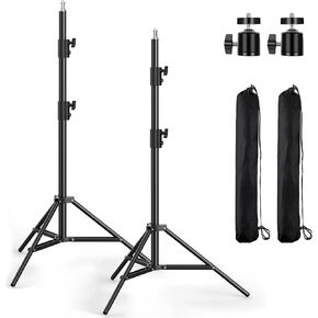 Photography Light Stand, 110"/9.2ft/280cm Portable Reverse Folding Tripod with Travel Bag Aluminum Heavy Duty for Camera,Video,Softboxes,Umbrell,Wedding Outdoor Video Shooting （2 Pack） in Saudi Arabia