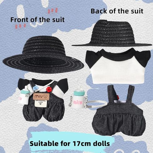 3-Piece 17cm/6.7inch Doll Clothes Set & Outfit Set - Premium Cute Costumes for All 17cm/6.7inch Figures （NO Doll） (3-Piece Set of Black Leisure Suit) in Saudi Arabia