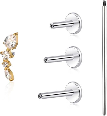 limerencia F136 Hypoallergenic Titanium 18G Internal Thread Stud,6mm 8mm 10mm G23 Implant Grade Flat Back Piercing Earrings for Tragus Cartilage Helix Conch Nose(1PC) in Saudi Arabia
