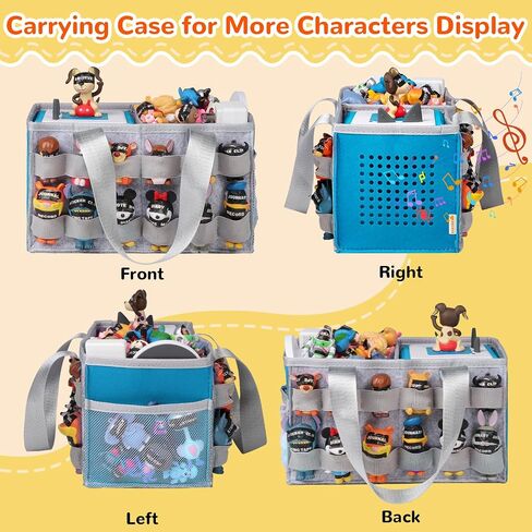 Carrying Case Compatible with Tonies Box with Audio Position, Portable Travel Storage Bag for Tonies Figures with 24 Elastic Strap, Soft Felt Organizer Case for Tonies Accessories (Gray&Red) in Saudi Arabia