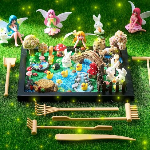 Zen Garden Kit for Desk Decor Zen Sand Garden Box Set with Black Wooden Tray, Blue Sand, Tools & Accessories Japanese Gifts for Desktop Meditation Room Office Home(Duck) in Kuwait