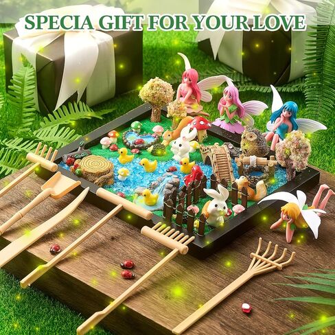 Zen Garden Kit for Desk Decor Zen Sand Garden Box Set with Black Wooden Tray, Blue Sand, Tools & Accessories Japanese Gifts for Desktop Meditation Room Office Home(Duck) in Kuwait