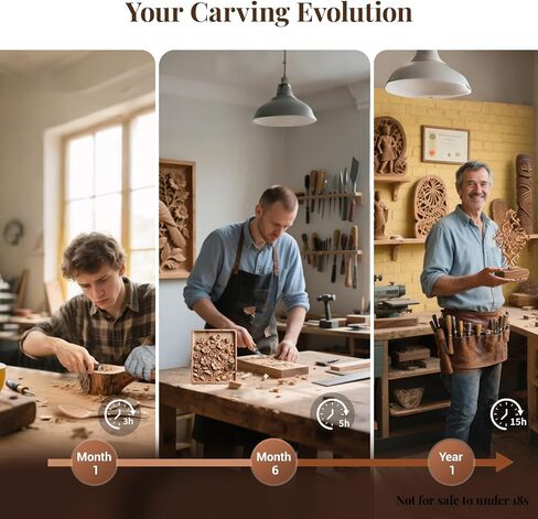 COZYGIFT Wood Carving Kit for Adults & Beginners - 31-Piece Set with 7 Whittling Knives & 6 Detail Gouges, 2 Pre-Carved Basswood Blocks, Leather Roll & Splinter-Free Handles for Woodworking & DIY Gift in Saudi Arabia
