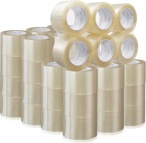 Sure-Max 24 Rolls Extra-Wide Shipping & Packing Tape (3" x 110 yard/330' Each) - Moving & Adhesive Carton Sealing - 2.0mil Clear in Saudi Arabia