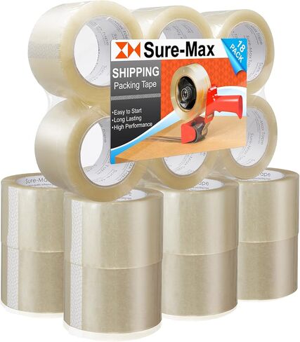 Sure-Max 24 Rolls Extra-Wide Shipping & Packing Tape (3" x 110 yard/330' Each) - Moving & Adhesive Carton Sealing - 2.0mil Clear in Saudi Arabia