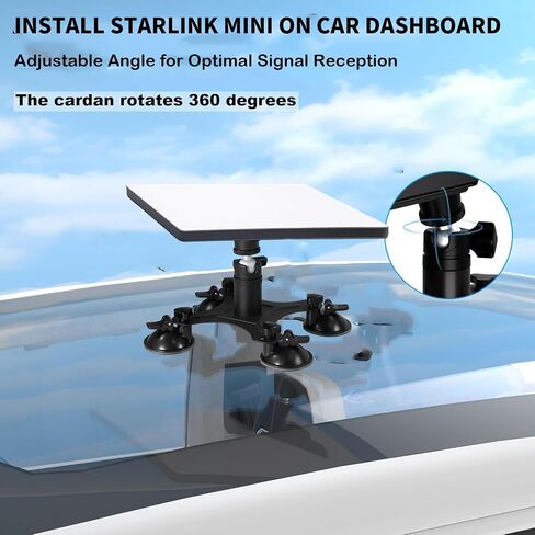 Mini Mini Mini Mount ، 360 ° Starlink Mini Car Mount مع أكواب شفط المطاط ، طبق نافذة لسقف السيارة/RV/TRUCTS/BOAT WHITE in Saudi Arabia