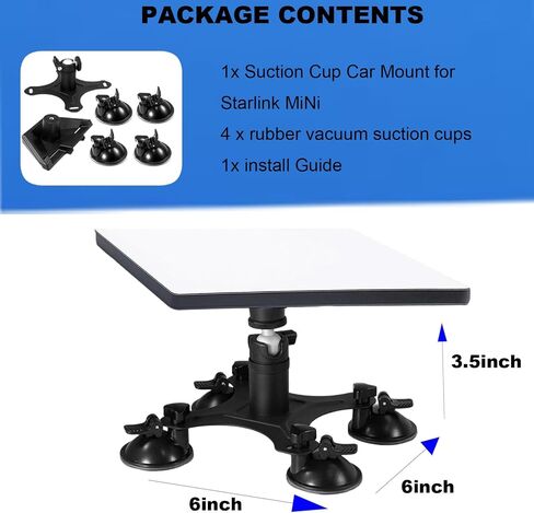 Mini Mini Mini Mount ، 360 ° Starlink Mini Car Mount مع أكواب شفط المطاط ، طبق نافذة لسقف السيارة/RV/TRUCTS/BOAT WHITE in Saudi Arabia