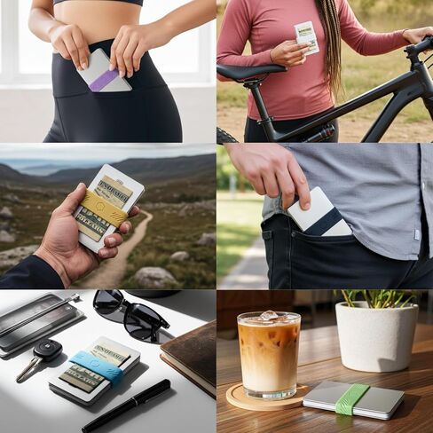 محفظة الحد الأدنى - شريط أموال نحيف EDC للبطاقات والنقد - محفظة الجيب الأمامية البديل - حزام سيليكون مرن (لافندر) in Kuwait