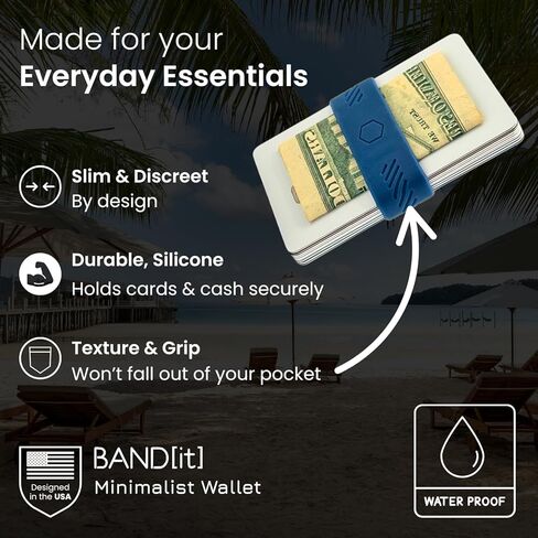 محفظة الحد الأدنى - شريط أموال نحيف EDC للبطاقات والنقد - محفظة الجيب الأمامية البديل - حزام سيليكون مرن (لافندر) in Kuwait